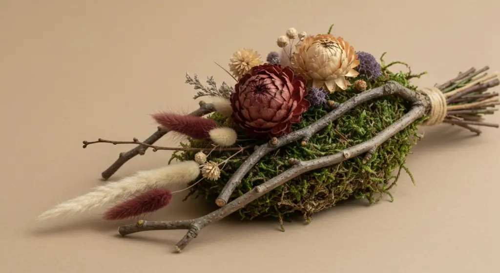 bloemschikken met natuurlijke materialen