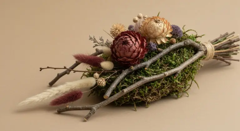 bloemschikken met natuurlijke materialen