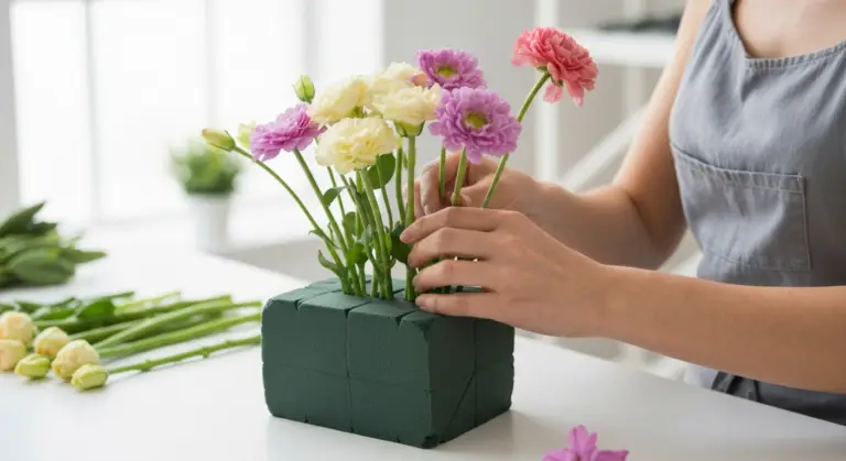 bloemschikken met bio steekschuim